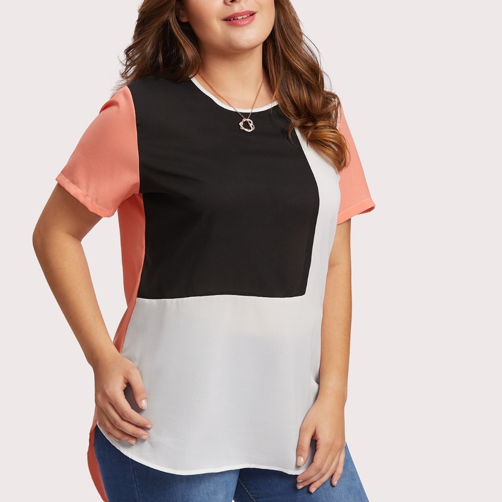 PLUS CUT AND SEW CHIFFON TEE